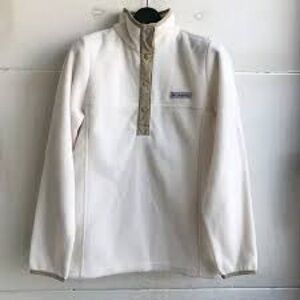 Columbia Snap-Up Fleece Pullover • Women’s • Ivory • Cozy Winter Layer